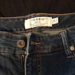 Torrid denim distressed cutoff shorts size 10